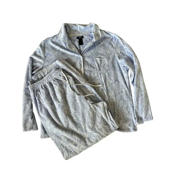 Pyjama 2 Pièces Aria - Flanelle Gris Violet à Carreaux - Taille S - Occasion Très Bon état - Chaud Et Doux